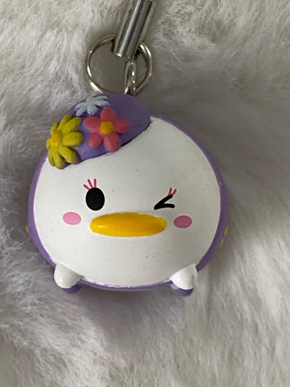 Purple Flower Duck Bird Toy Keychain/Bookbag Charm